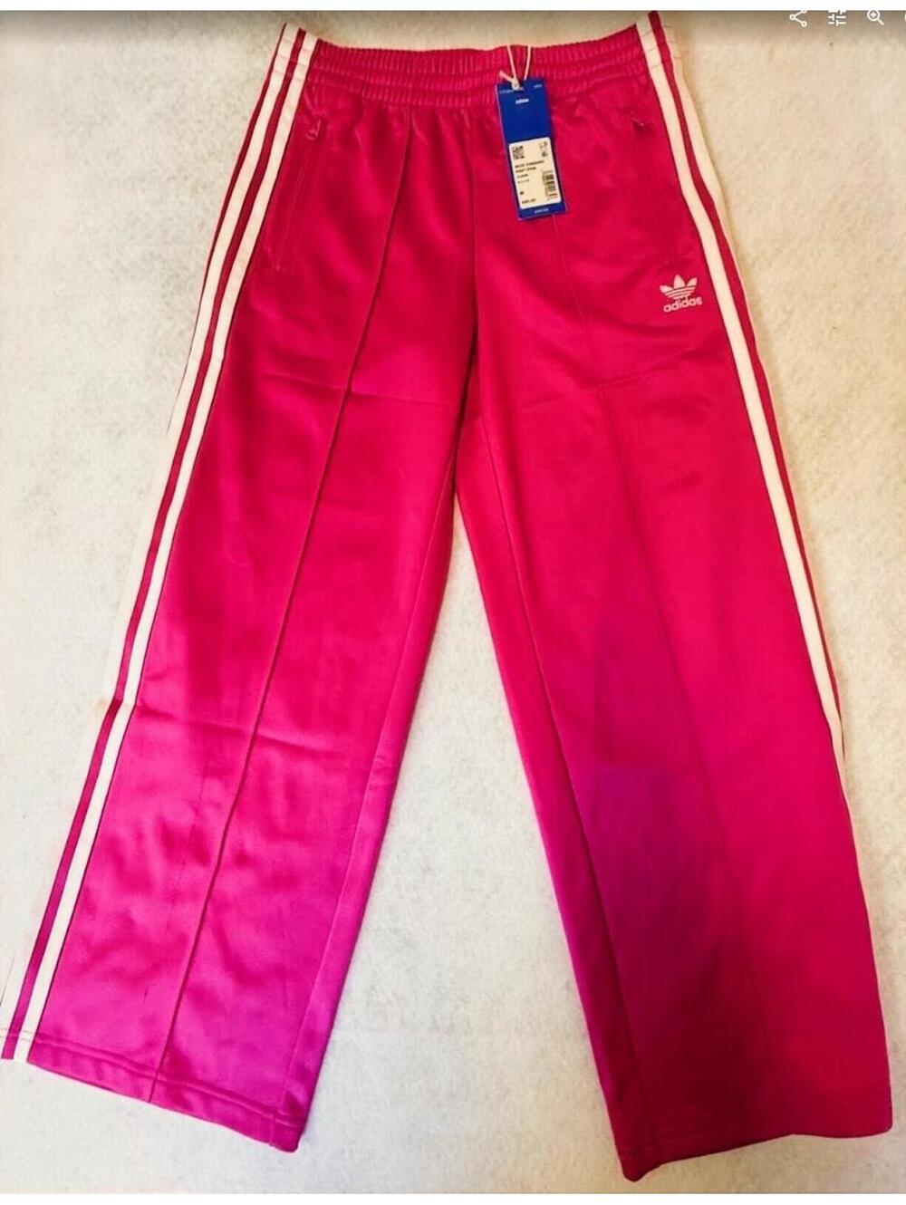 Girls Adidas Wide Firebird Track Pants Pink Size: M; NWT